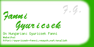 fanni gyuricsek business card